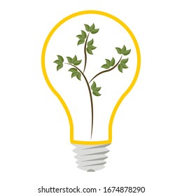 Eco light bulb. Idea icon vector illustration