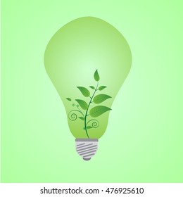 Eco light bulb idea icon