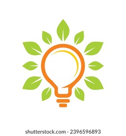 eco light bulb idea vector logo