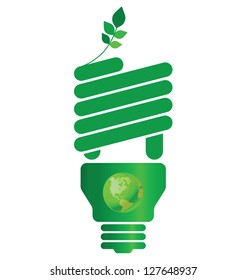Eco light bulb isolated on white background