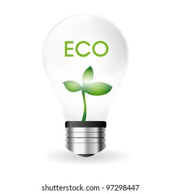 Eco light bulb with leaves