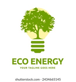 Eco light bulb nature logo vector flat design. Energy saving lamp symbol.