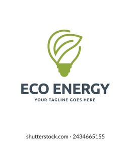 Eco light bulb nature logo vector flat design. Energy saving lamp symbol.