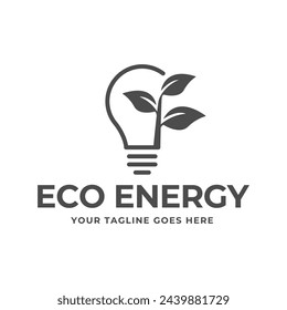 Eco light bulb nature logo vector flat design. Energy saving lamp symbol.