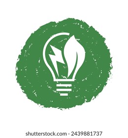 Eco light bulb nature logo vector flat design. Energy saving lamp symbol.