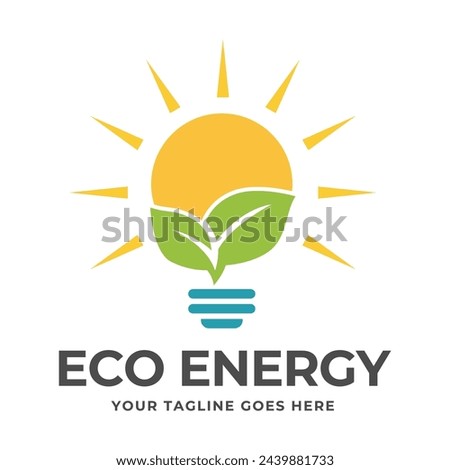 Eco light bulb nature logo vector flat design. Energy saving lamp symbol.