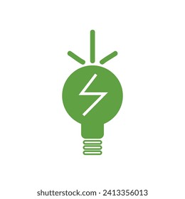 Bombilla de luz ecológica sobre fondo blanco