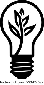 Eco light bulb with tree inside icon vector illustration icon flat style isolate on background