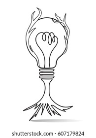 Eco light bulb vector icon.Ecology design.