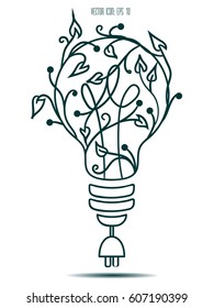 Eco light bulb vector icon.Ecology design. EPS10