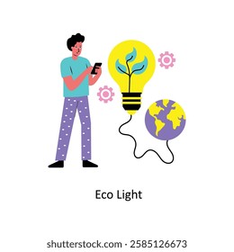 Eco Light Concept vector illustration.  isolated on white Background. 