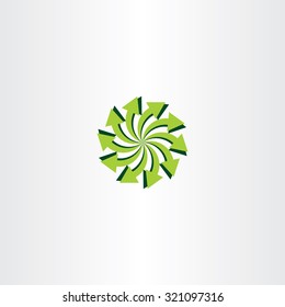 eco light green arrow circle icon element