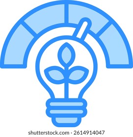 Eco Light Icon Blue Color Vector Illustration
