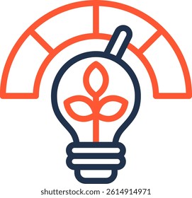 Eco Light Icon Color Line Vector Illustration