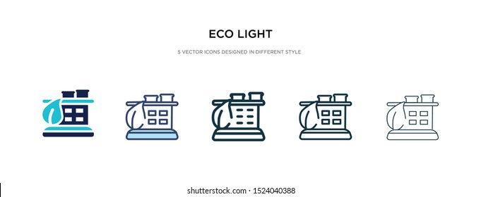 eco light icon in different style vector illustration. two colored and black eco light vector icons designed in filled, outline, line and stroke style can be used for web, mobile, ui
