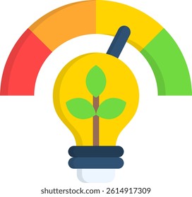 Eco Light Icon Flat Vector Illustration