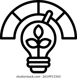 Eco Light Icon Outline Vector Illustration