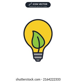 eco light icon symbol template for graphic and web design collection logo vector illustration