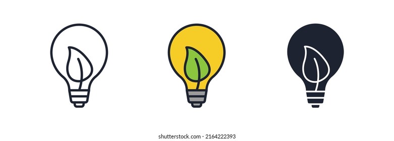 eco light icon symbol template for graphic and web design collection logo vector illustration