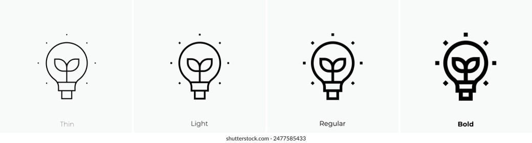 eco light icon. Thin, Light Regular And Bold style design isolated on white background