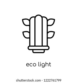 eco light icon. Trendy modern flat linear vector eco light icon on white background from thin line Ecology collection, outline vector illustration