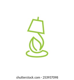 Señal de Vector de la lámpara de la luz de Eco Plantilla Corporativa del diseño del logotipo de la identidad de la marca aislada en un fondo blanco