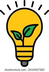 Eco Light Line Filled Vector Icon Design