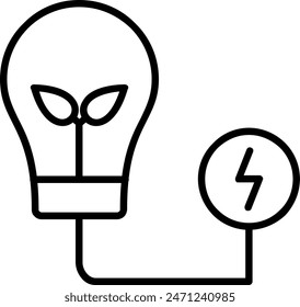 Eco Light Line Icon Vector Design