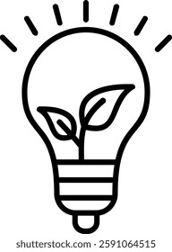 Eco Light Line Vector Icon Design