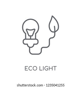 Eco light linear icon. Modern outline Eco light logo concept on white background from Ecology collection. Suitable for use on web apps, mobile apps and print media.