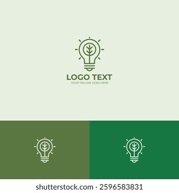 Eco light Logo design template