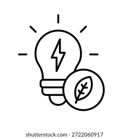 Ilustração Do Vetor De Ícone De Contorno De Luz Ecológica