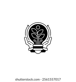 Eco Lightbulb Line Icon. linear style sign for mobile concept and web design. Outline vector icon.
