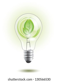 Eco lightbulb with plant inside, EPS 10