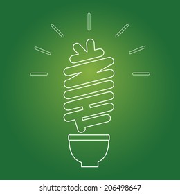 Eco lightbulb think concept. Vector icon outlined