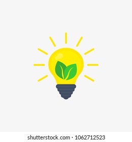 eco lightbulb vector icon