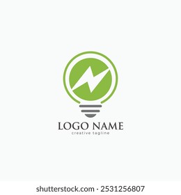 Modelo de vetor de logotipo de lâmpada de iluminação Eco