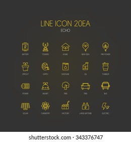 eco line icon set