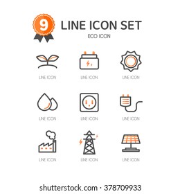 eco line icon set