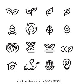 eco line icon set