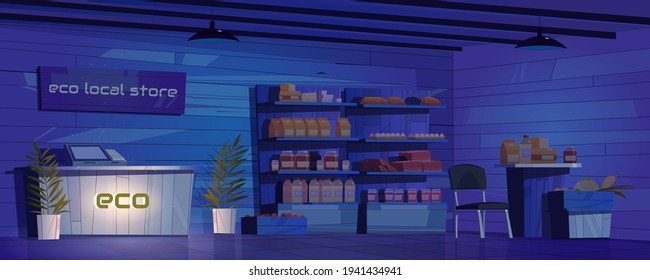 Eco local store interior at night