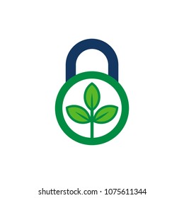 Eco Lock Logo Icon Design