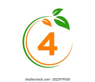 Eco Logo with 4 letter concept. 4 letter Eco healthy natural logo