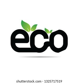 eco logo black with green leaf rounded shape 1