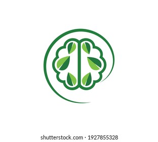 Logotipo ecológico- Logotipo cerebral- Logotipo de la idea- Logotipo del cerebro ecológico