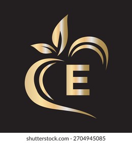 Eco Logo kombinieren mit Buchstabe E Vektor Vorlage
