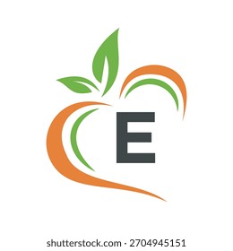 Eco Logo kombinieren mit Buchstabe E Vektor Vorlage
