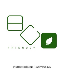 Eco Logo Konzept - Eco Text und Blatt. 