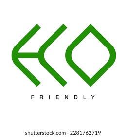 Eco logo concept - eco text and leaf.Conceptual vector illustration