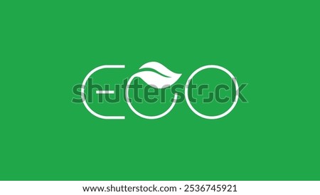 Eco logo Design In Green Isolated Background